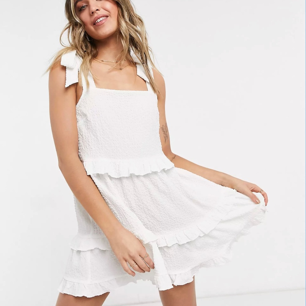 NWOT ASOS Mini Ruffle Dress w/ Tie Straps - 8